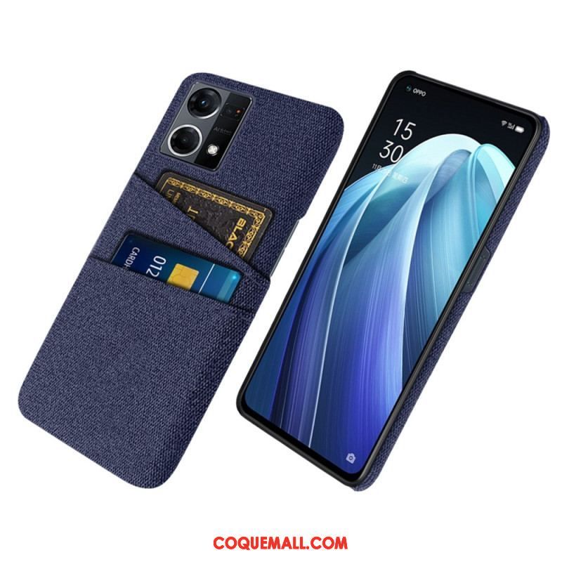 Coque Oppo Reno 7 Porte-Cartes Tissu