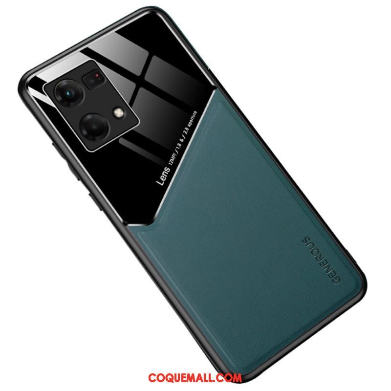 Coque Oppo Reno 7 Simili Cuir Haut de Gamme