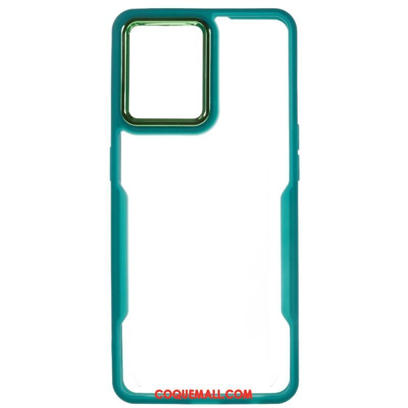 Coque Oppo Reno 7 Transparente Acrylique et Contour Coloré