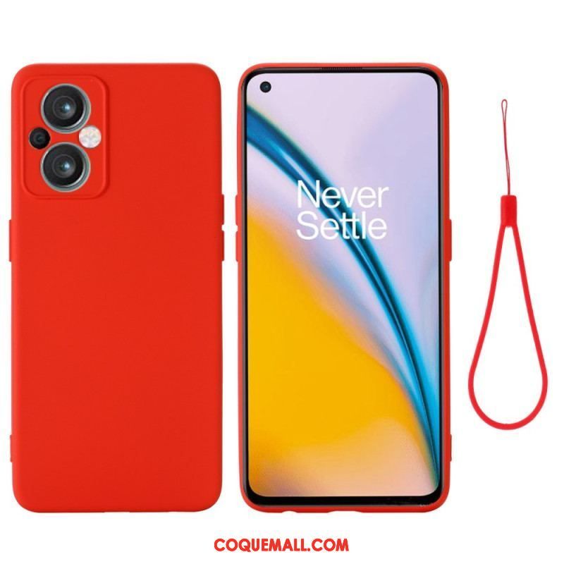 Coque Oppo Reno 8 Lite Silicone Liquide à Lanière