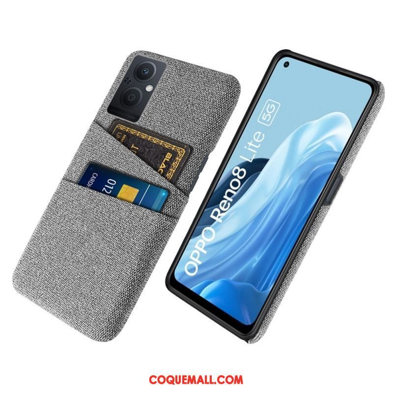 Coque Oppo Reno 8 Lite Tissu Porte-Cartes