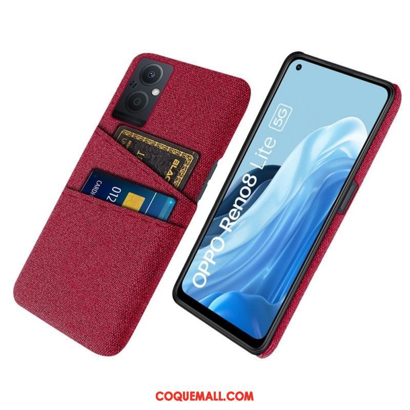 Coque Oppo Reno 8 Lite Tissu Porte-Cartes