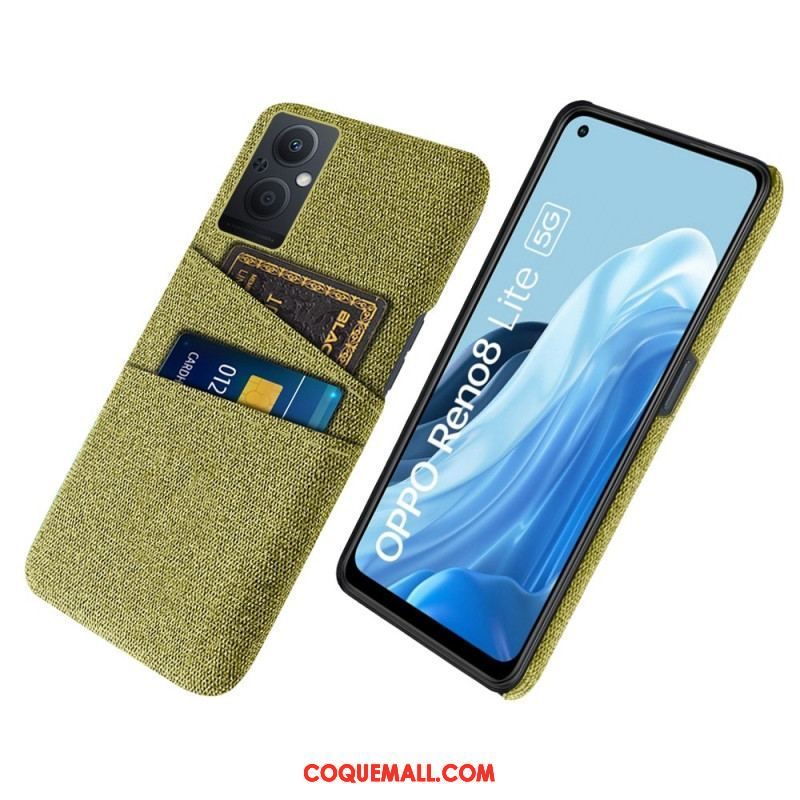 Coque Oppo Reno 8 Lite Tissu Porte-Cartes