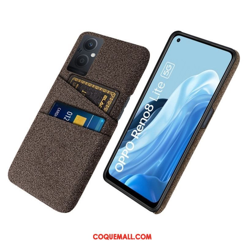 Coque Oppo Reno 8 Lite Tissu Porte-Cartes