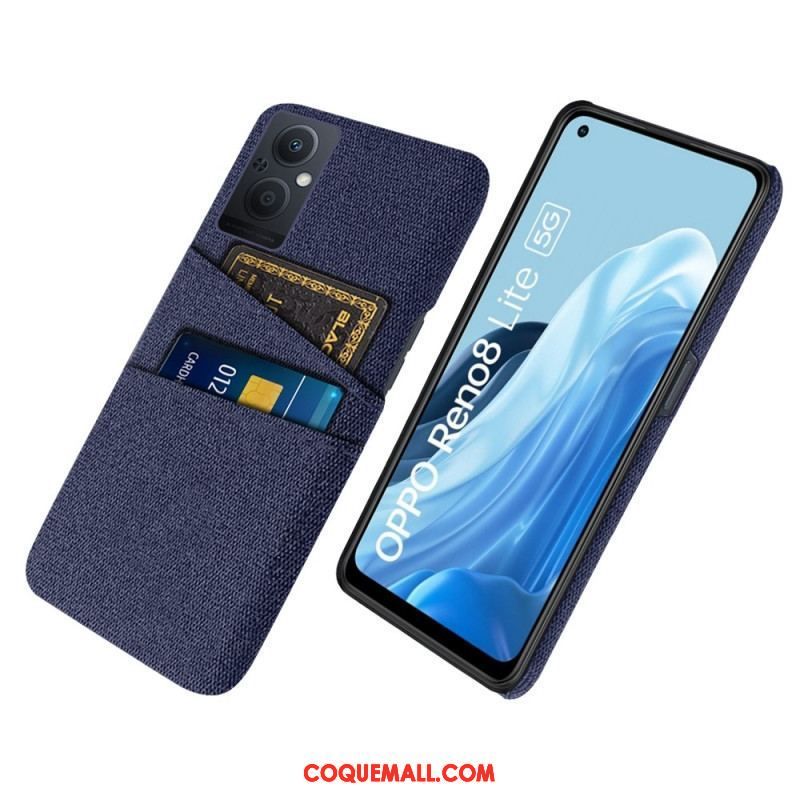 Coque Oppo Reno 8 Lite Tissu Porte-Cartes