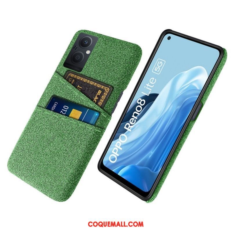 Coque Oppo Reno 8 Lite Tissu Porte-Cartes