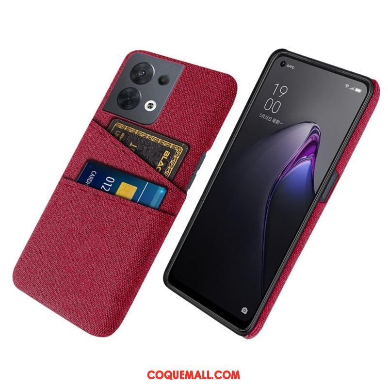 Coque Oppo Reno 8 Tissu Porte-Cartes