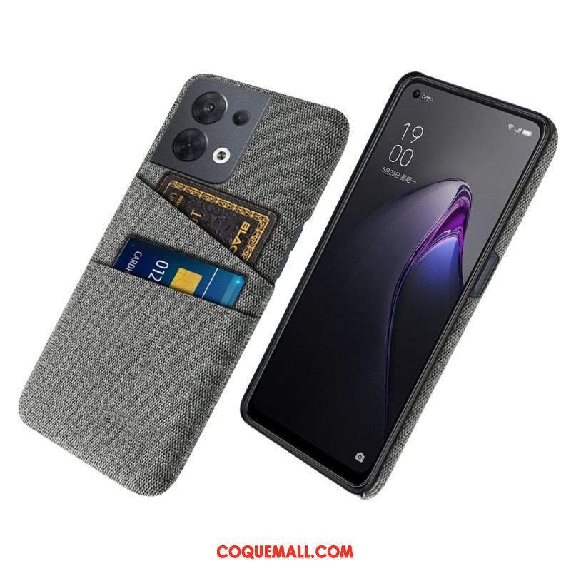 Coque Oppo Reno 8 Tissu Porte-Cartes