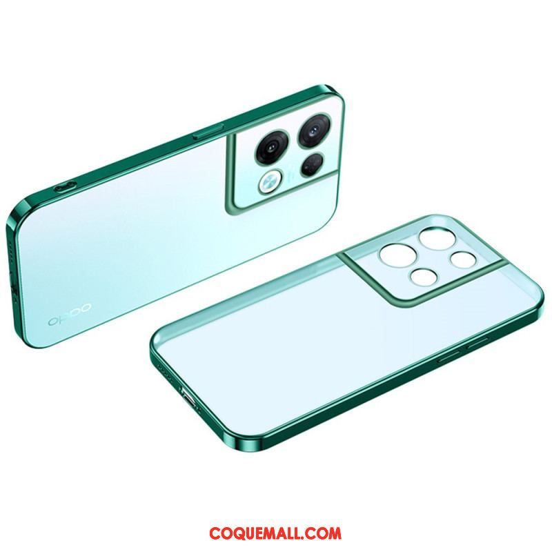 Coque Oppo Reno 8 Transparente Rebords Style Métal SULADA