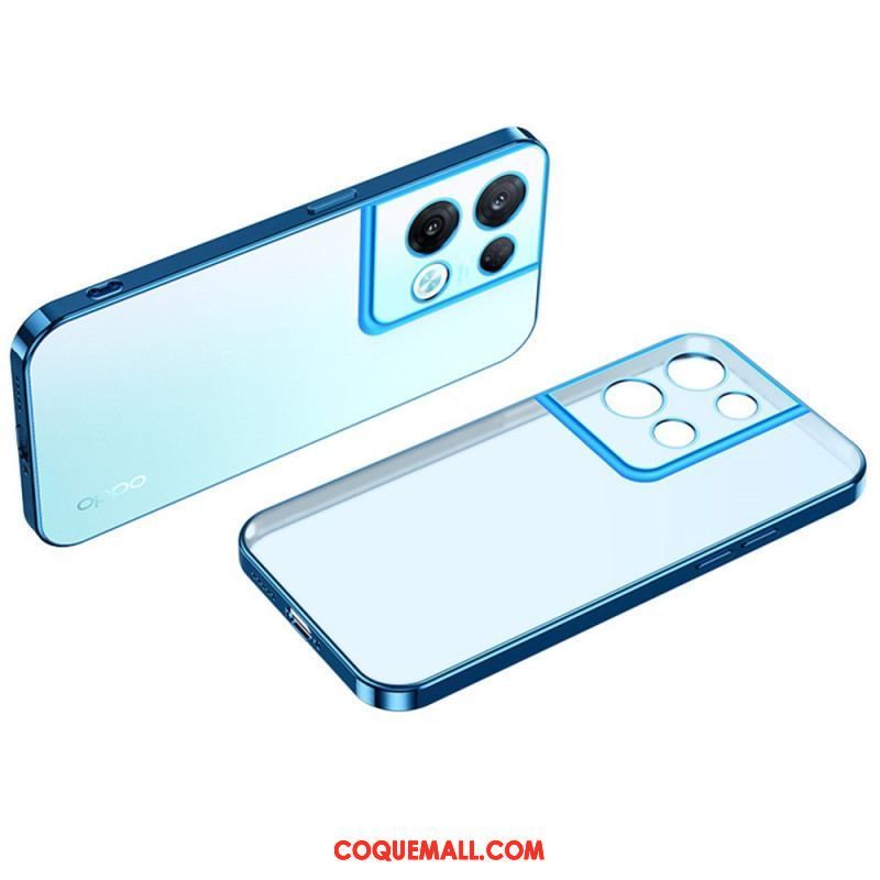 Coque Oppo Reno 8 Transparente Rebords Style Métal SULADA