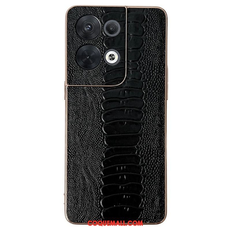 Coque Oppo Reno 8 Vrai Cuir Style Crocodile