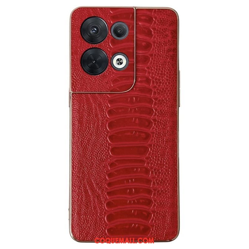 Coque Oppo Reno 8 Vrai Cuir Style Crocodile