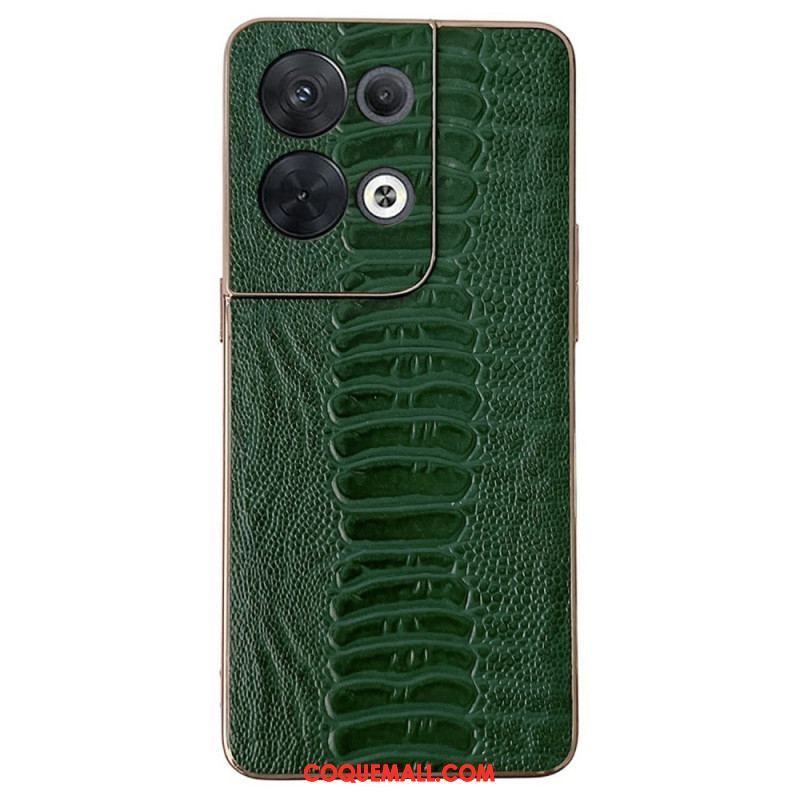 Coque Oppo Reno 8 Vrai Cuir Style Crocodile