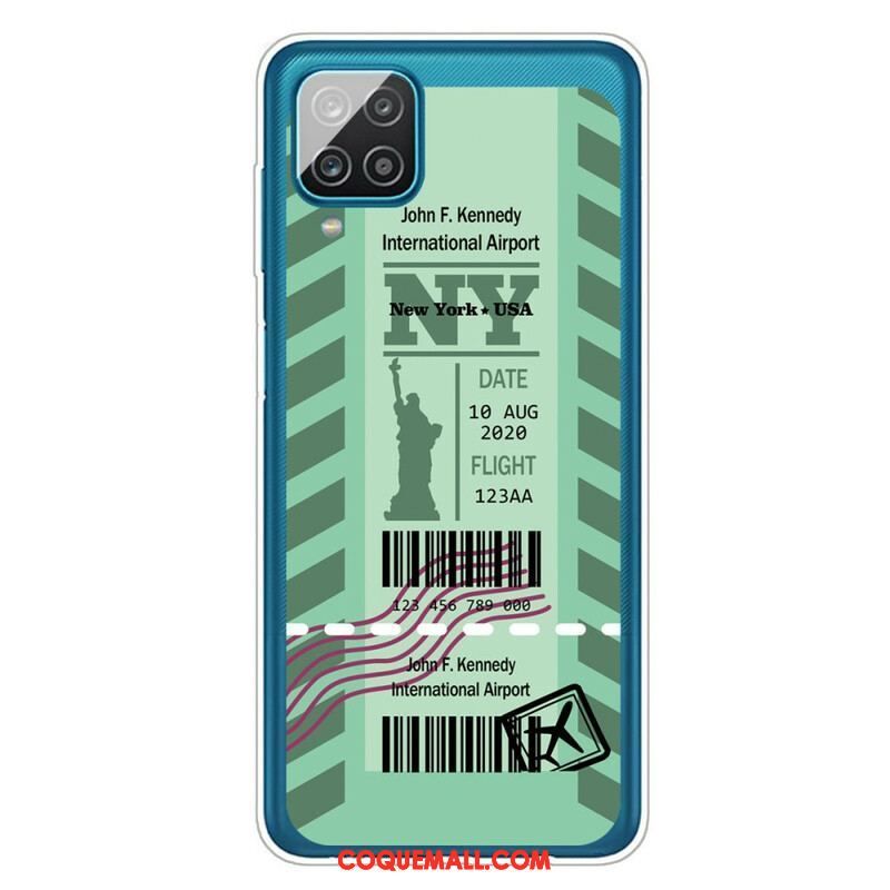 Coque Samsung Galaxy A12 / M12 Boarding Pass to New York