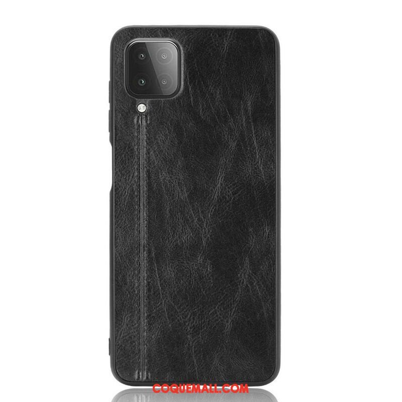 Coque Samsung Galaxy A12 / M12 Effet Cuir Couture