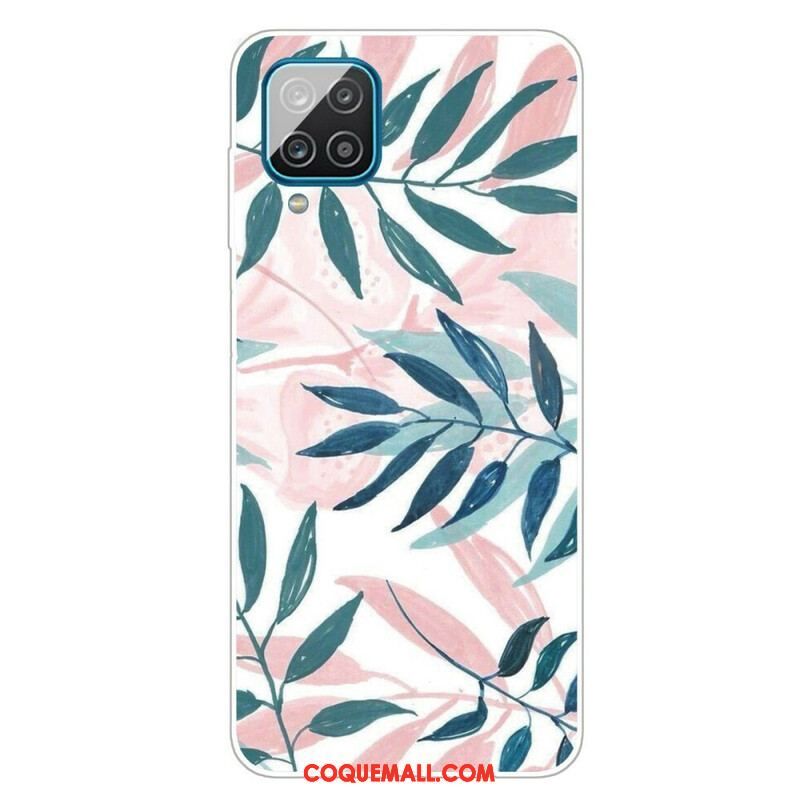 Coque Samsung Galaxy A12 / M12 Feuilles