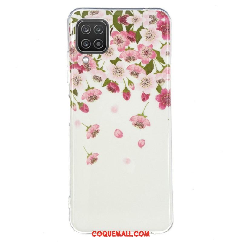 Coque Samsung Galaxy A12 / M12 Fleurs Fluorescentes