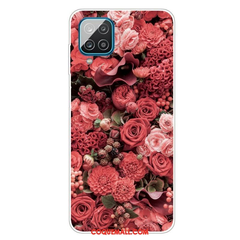 Coque Samsung Galaxy A12 / M12 Fleurs Intenses