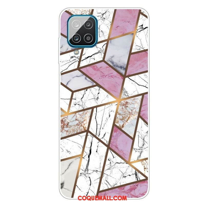 Coque Samsung Galaxy A12 / M12 Marbre Géométrique