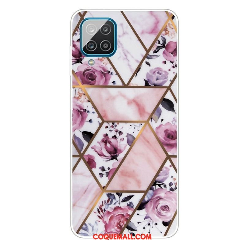 Coque Samsung Galaxy A12 / M12 Marbre Géométrique