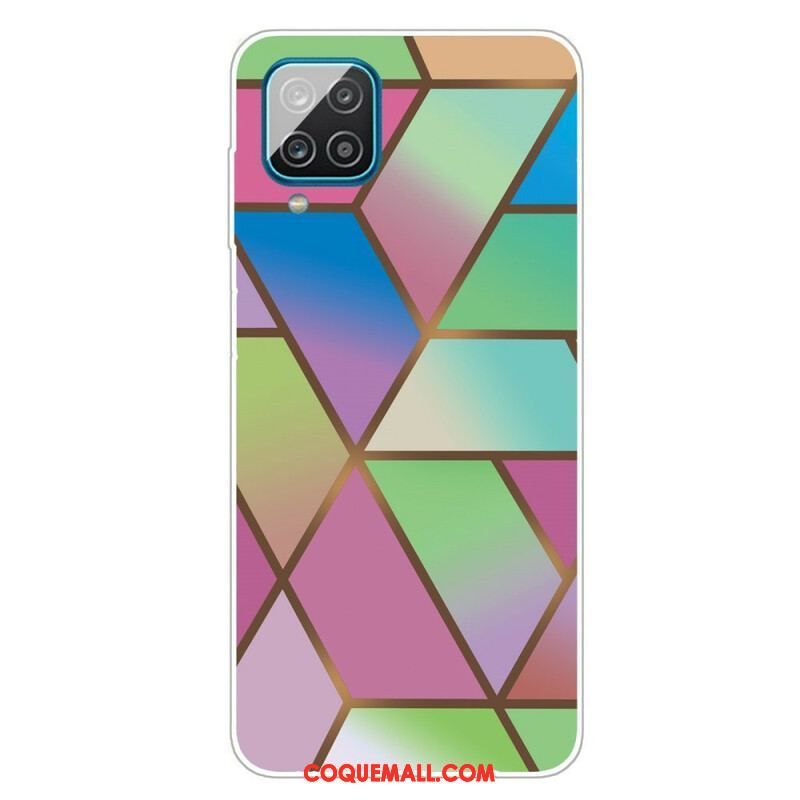 Coque Samsung Galaxy A12 / M12 Marbre Géométrique