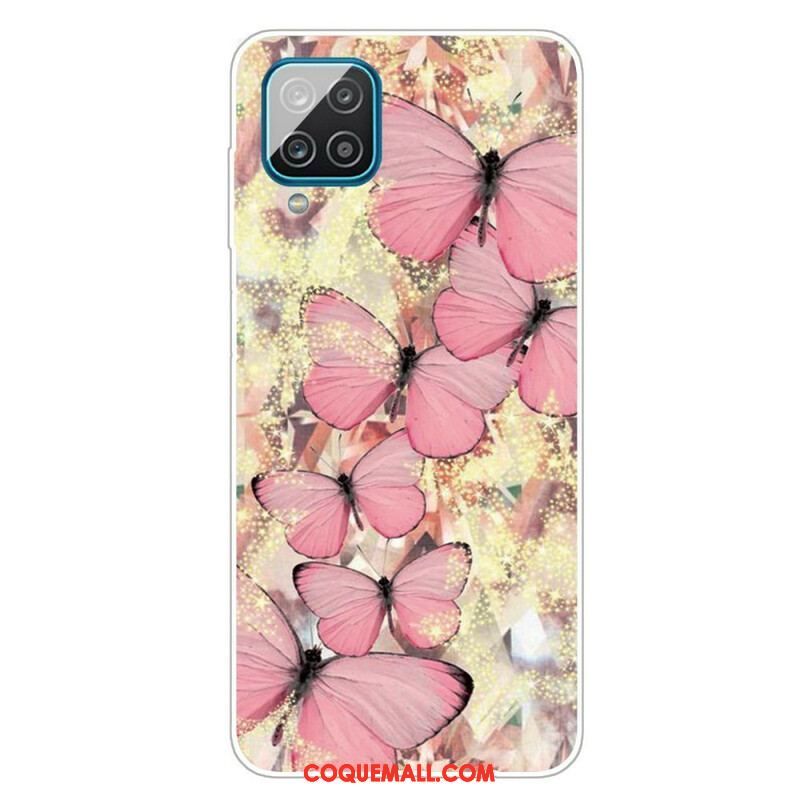 Coque Samsung Galaxy A12 / M12 Papillons Royaux