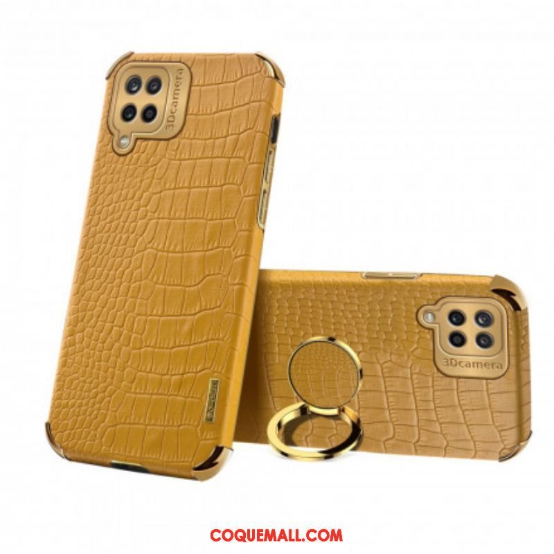 Coque Samsung Galaxy A12 / M12 Simili Cuir avec Anneau-Support