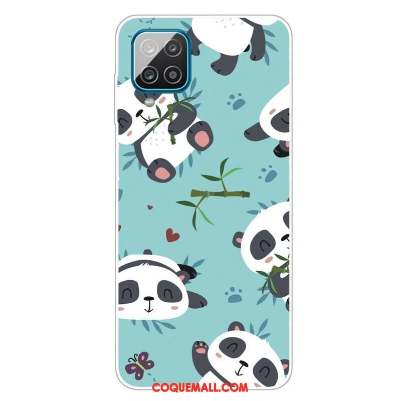 Coque Samsung Galaxy A12 / M12 Tas de Pandas