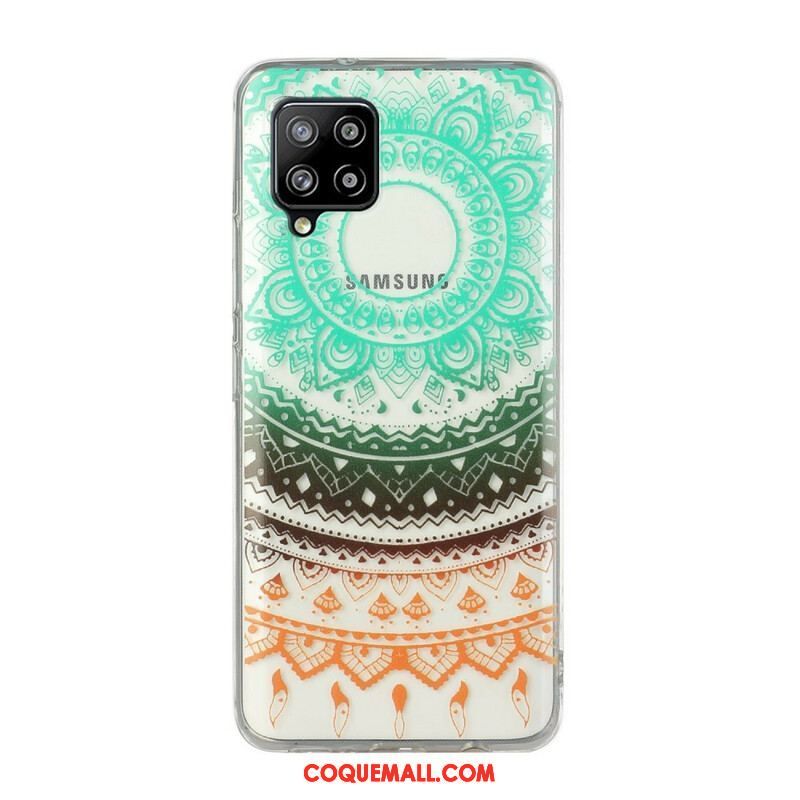 Coque Samsung Galaxy A12 / M12 Transparente Fleurs Mandala