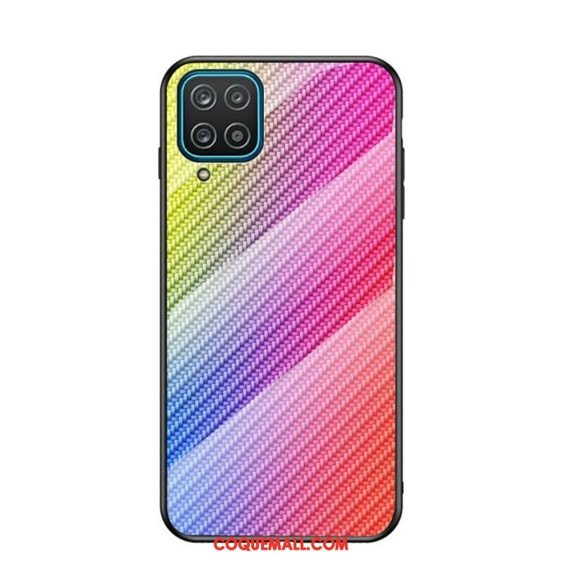 Coque Samsung Galaxy A12 / M12 Verre Trempé Fibre Carbone