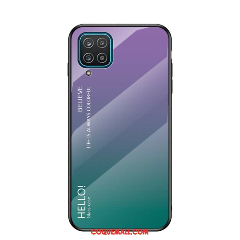 Coque Samsung Galaxy A12 / M12 Verre Trempé Hello