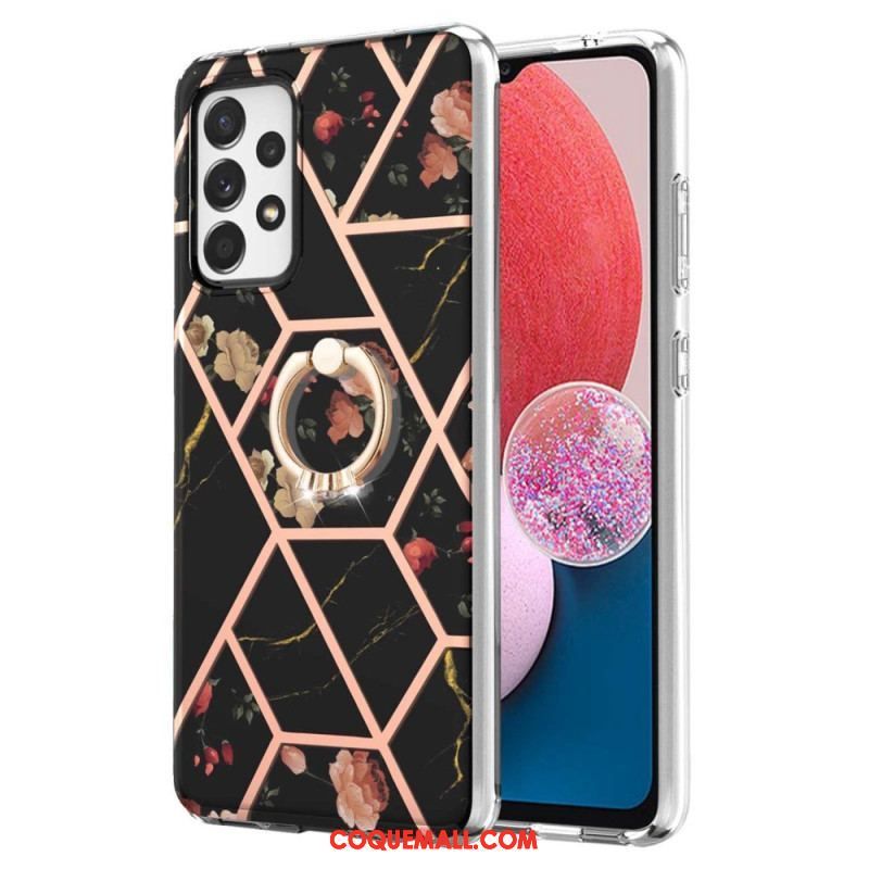 Coque Samsung Galaxy A13 Fleurs Anneau-Support