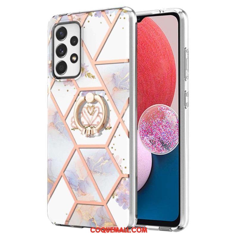 Coque Samsung Galaxy A13 Fleurs Anneau-Support