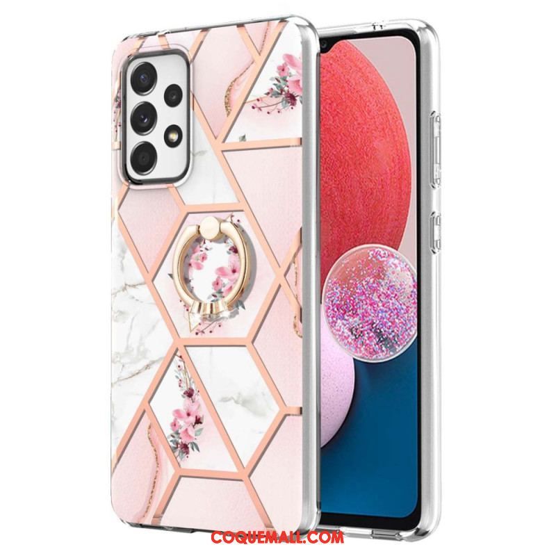 Coque Samsung Galaxy A13 Fleurs Anneau-Support