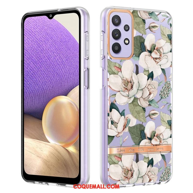 Coque Samsung Galaxy A13 Transparente Florale