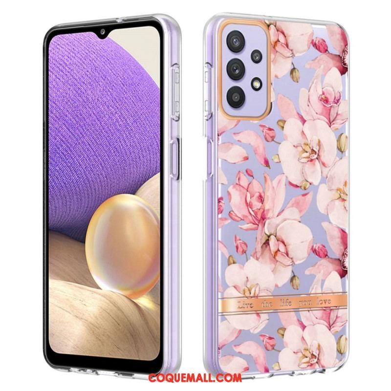 Coque Samsung Galaxy A13 Transparente Florale