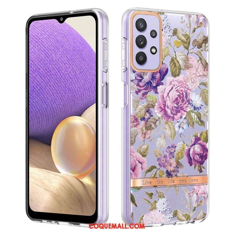 Coque Samsung Galaxy A13 Transparente Florale