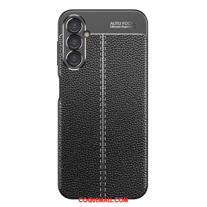 Coque Samsung Galaxy A14 5G / A14 Effet Cuir Litchi Double Line