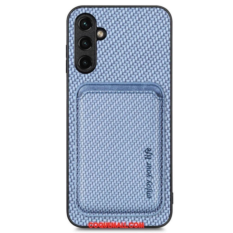 Coque Samsung Galaxy A14 5G / A14 Fibre Carbone Porte-Cartes Amovible