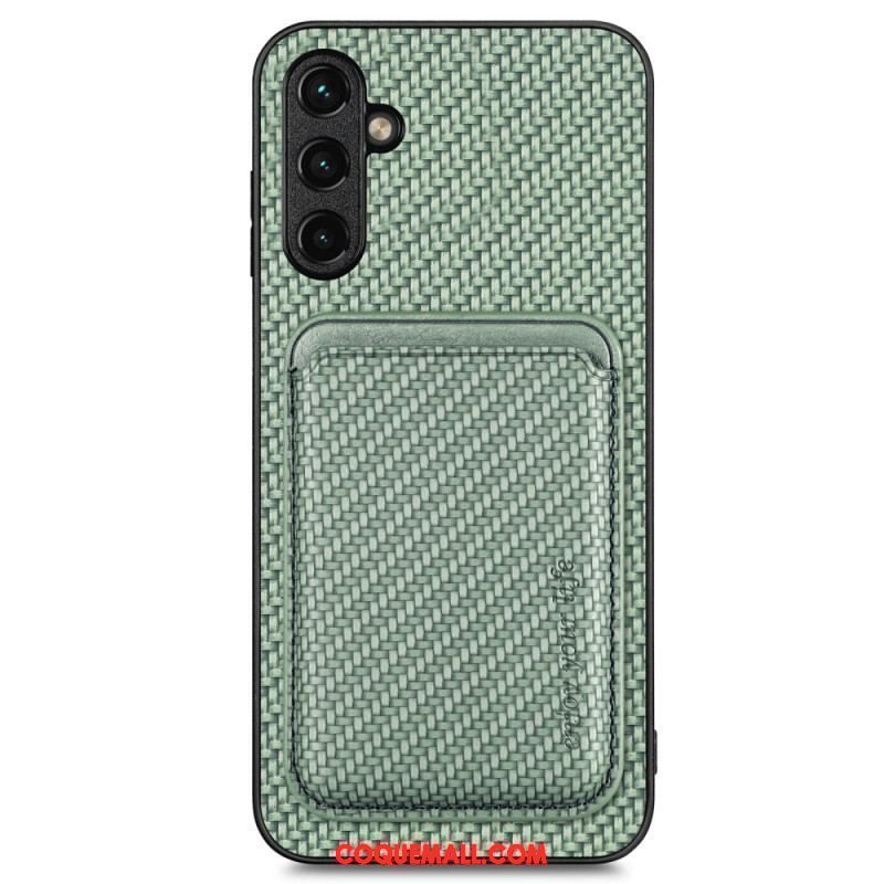 Coque Samsung Galaxy A14 5G / A14 Fibre Carbone Porte-Cartes Amovible