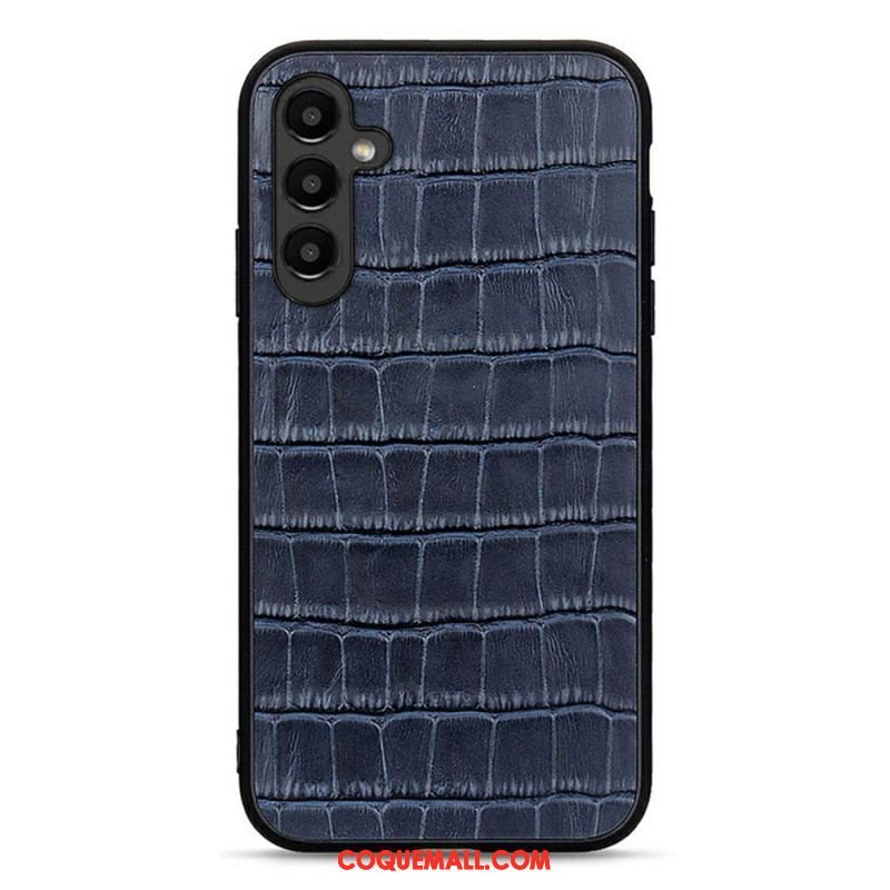 Coque Samsung Galaxy A14 5G / A14 Véritable Cuir Style Crocodile