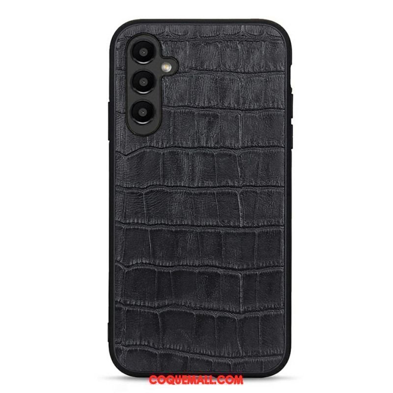 Coque Samsung Galaxy A14 5G / A14 Véritable Cuir Style Crocodile