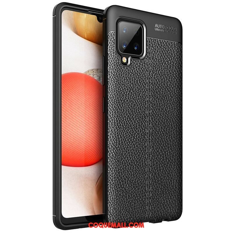 Coque Samsung Galaxy A42 5G Effet Cuir Litchi Double Line