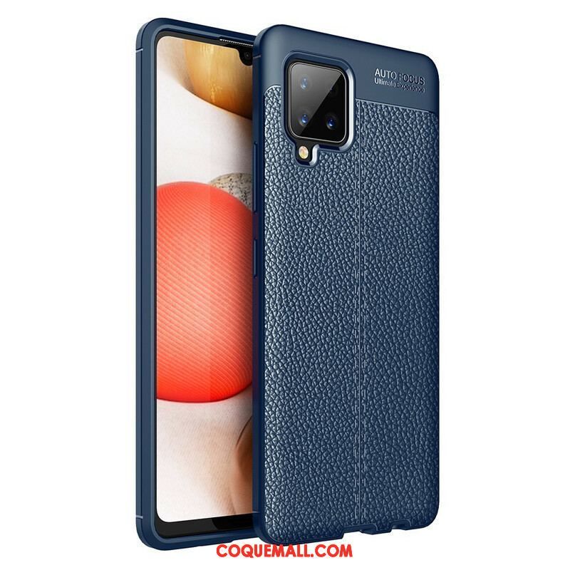 Coque Samsung Galaxy A42 5G Effet Cuir Litchi Double Line