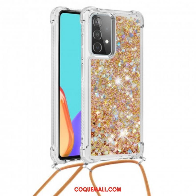 Coque Samsung Galaxy A52 4G / A52 5G / A52s 5G Paillettes avec Cordon