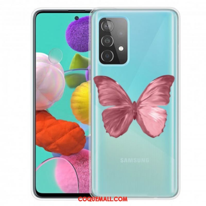 Coque Samsung Galaxy A52 4G / A52 5G / A52s 5G Papillons Sauvages