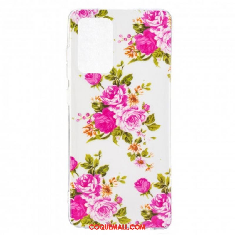 Coque Samsung Galaxy A52 4G / A52 5G / A52s 5G Série Floralies Fluorescente