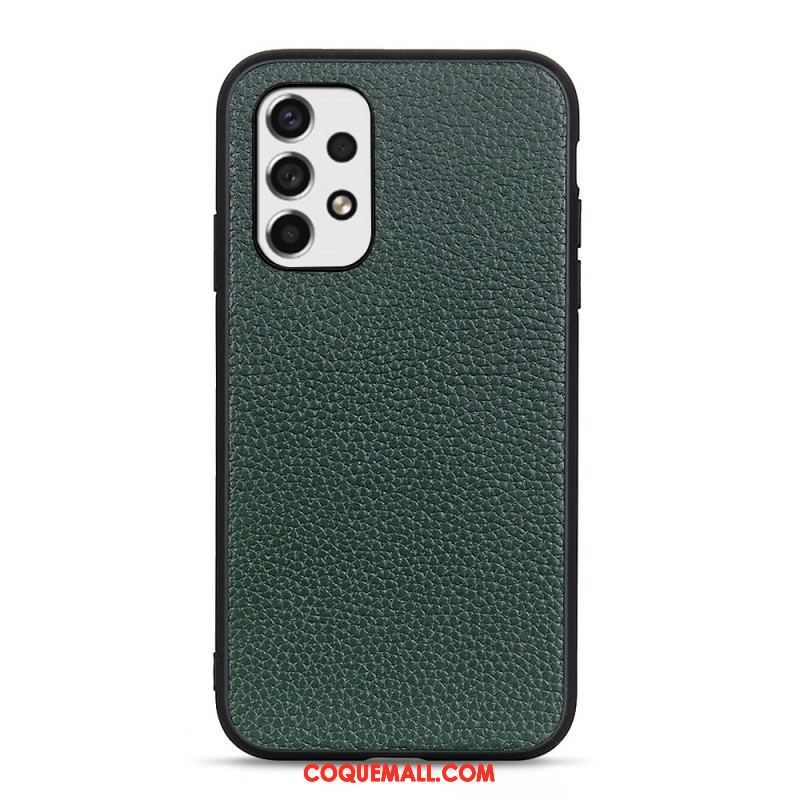 Coque Samsung Galaxy A53 5G Cuir Litchi Véritable