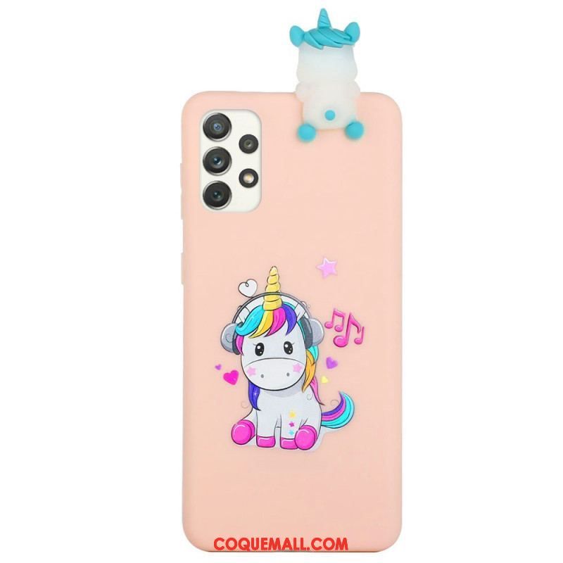 Coque Samsung Galaxy A53 5G Licorne Fun 3D