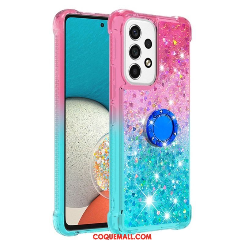 Coque Samsung Galaxy A53 5G Paillettes Anneau-Support